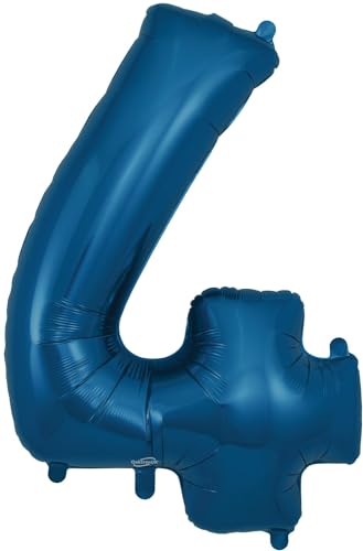 Folienballon Zahl 4, 86,4 cm, Marineblau von Oaktree UK