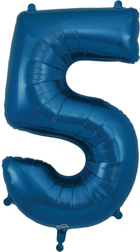 Folienballon Zahl 5, 86,4 cm, Marineblau von Oaktree UK
