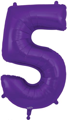 Folienballon Zahl 5, 86,4 cm, Violett von Oaktree UK