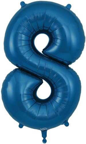 Folienballon Zahl 8, 86,4 cm, Marineblau von Oaktree UK