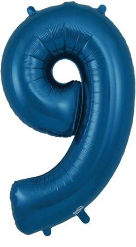 Folienballon Zahl 9, 86,4 cm, Marineblau von Oaktree UK