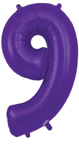 Folienballon Zahl 9, 86,4 cm, Violett von Oaktree UK