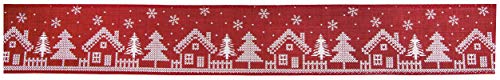 Oaktree UK 653511 Eleganza Geschenkband mit Drahtrand für Weihnachtshäuser, 63 mm x 9,1 m, Burgunderrot Nr. 17, burgunderfarben, 63mm x 9.1m von Oaktree UK