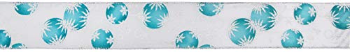 Oaktree UK Eleganza Geschenkband für Weihnachtskugeln, 63 mm x 9,1 m, Design Nr. 395, Türkis, Weiß/Blau Oaktree UK Eleganza Geschenkband für Weihnachtskugeln, 63 mm x 9,1 m, Design Nr. 395, Türkis, Weiß/Blau von Oaktree UK