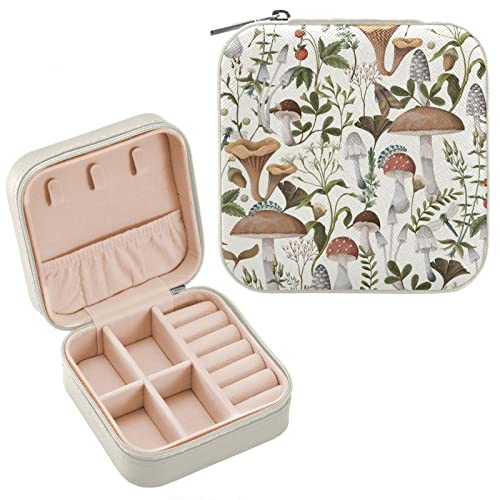 Oarencol Pilz-Schmuckkästchen, Organizer, Vintage-Blumenblätter, Reise-Schmucketui, kleine Schmuckaufbewahrung für Ring, Anhänger, Ohrringe, Halsketten, Armband, Geschenk für Frauen und Mädchen Oarencol Pilz-Schmuckkästchen, Organizer, Vintage-Blumenblätter, Reise-Schmucketui, kleine Schmuckaufbewahrung für Ring, Anhänger, Ohrringe, Halsketten, Armband, Geschenk für Frauen und Mädchen von Oarencol