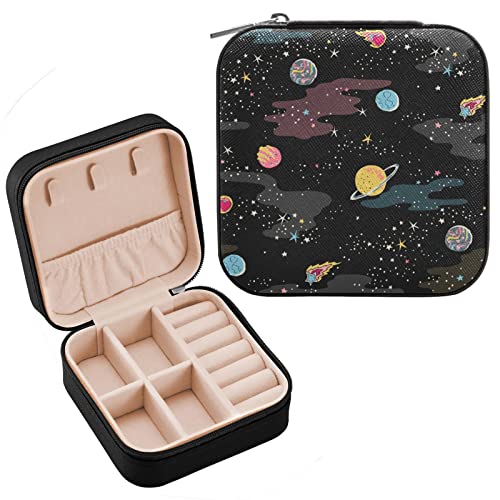 Oarencol Schmuckkästchen für Weltraum, Galaxie, bunte Planeten, Stern, Reise-Schmucketui, kleine Schmuckaufbewahrung für Ring, Anhänger, Ohrringe, Halsketten, Armband, Geschenk für Frauen und Mädchen Oarencol Schmuckkästchen für Weltraum, Galaxie, bunte Planeten, Stern, Reise-Schmucketui, kleine Schmuckaufbewahrung für Ring, Anhänger, Ohrringe, Halsketten, Armband, Geschenk für Frauen und Mädchen von Oarencol