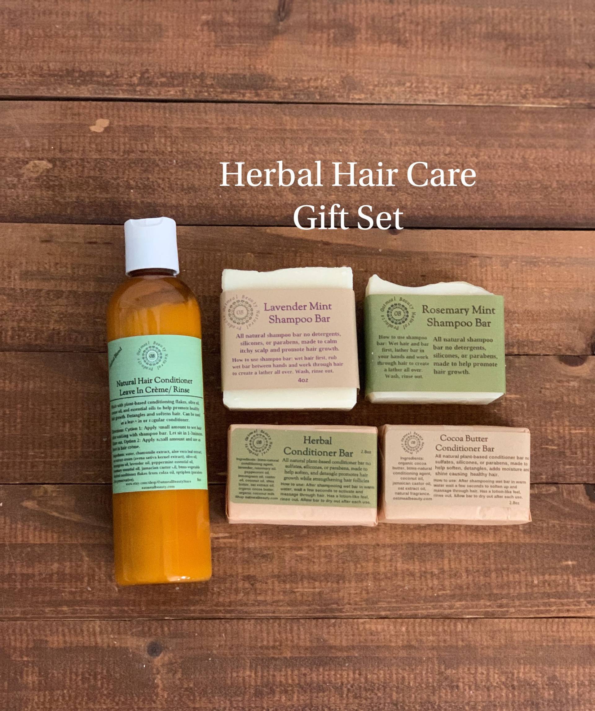 Pflanzliches Haarpflege Geschenkset/Hilft Bei Haarwuchs von OatmealBeautyStore