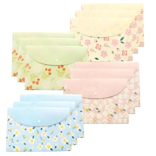 Oaygat 12 x A4-Aktenordner mit Blumenmuster, PP-Umschläge, Dokumentenmappe mit Druckknopf, Kunststoff-Umschläge, Ordner, Aktenordner, Umschläge, Brieftaschen, Ordner für Papiere, Kunststoff-Ordner Oaygat 12 x A4-Aktenordner mit Blumenmuster, PP-Umschläge, Dokumentenmappe mit Druckknopf, Kunststoff-Umschläge, Ordner, Aktenordner, Umschläge, Brieftaschen, Ordner für Papiere, Kunststoff-Ordner von Oaygat