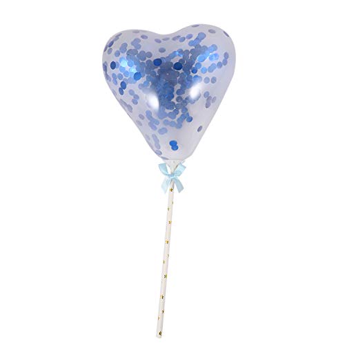 Obahdirry 5 Sets/Lot Transparente Liebesballons 12,7 cm Kugel für Geburtstagsfeier Kuchen verziert mit Pailletten Zubehör Blau von Obahdirry