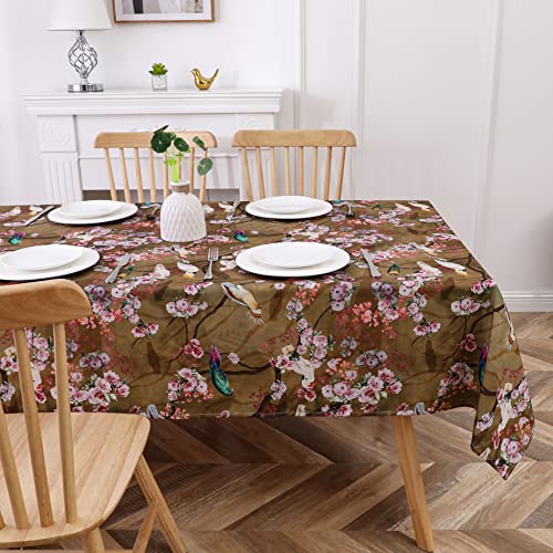 Obal William Morris Tischdecke Original Design Wischen Sie saubere Tischdecke wasserfeste rechteckige Tischtuch Küche Esstisch Dekoration Abdeckung Waschbar, 260 cm x 152 cm (goldene Vögel) von Obal