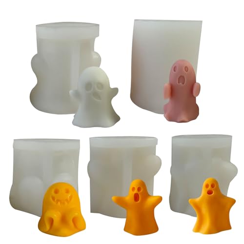 Ghost Siliconform, 5pcs 3d Ghost Kerzenformen, Halloween -Kerzenformen für DIY -Epoxidharz -Handwerksseifenkerzen Ghost Siliconform, 5pcs 3d Ghost Kerzenformen, Halloween -Kerzenformen für DIY -Epoxidharz -Handwerksseifenkerzen von Obelunrp