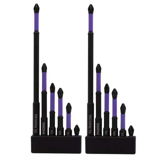 Magnetischer Bohrbitset, 12 pcs hohe Härte und starke Magnetschraubendreherbits 25 mm, 50 mm, 65, 70, 90, 150, Anti-Schlupf- und Stoßdicht, Bit-Set Magnetischer Bohrbitset, 12 pcs hohe Härte und starke Magnetschraubendreherbits 25 mm, 50 mm, 65, 70, 90, 150, Anti-Schlupf- und Stoßdicht, Bit-Set von Obelunrp