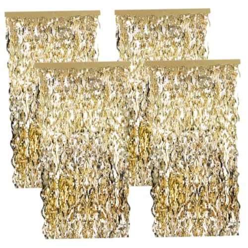 Obelunrp 4pcs Tinsel -Vorhang, 39x79 -Zoll Funkelnde metallische Streamer Geburtstagsdekorationen Foto Requisiten Tinsel Hintergrund Bachelorette Graduierung Party Dekor, Halloween Dekorationen von Obelunrp