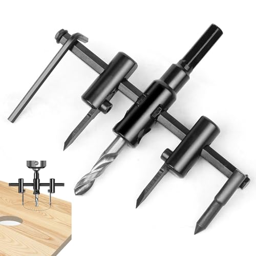 Rundkreisbohrer Bit Heavy DIY Verstellbares Flugzeugloch-Sägen-Bohrer für Holzbearbeitungswerkzeuge, Lochsäge, Lochsäge Rundkreisbohrer Bit Heavy DIY Verstellbares Flugzeugloch-Sägen-Bohrer für Holzbearbeitungswerkzeuge, Lochsäge, Lochsäge von Obelunrp