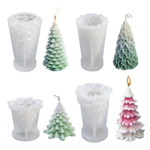 Weihnachtsharzformen, 4pcs Silikon 3d Weihnachtsbaumkerzenformen, Weihnachtsbäume Seifenformen, Epoxidharz -Wachsform für DIY -Seifenhandwerkskuchen Schokolade machen Weihnachtsharzformen, 4pcs Silikon 3d Weihnachtsbaumkerzenformen, Weihnachtsbäume Seifenformen, Epoxidharz -Wachsform für DIY -Seifenhandwerkskuchen Schokolade machen von Obelunrp