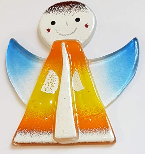 Oberstdorfer Glashütte Engel aus farbigem Glas zum hängen Glas Engel gelb orange blau weiß Ornament Fensterdekoration Handarbeit Höhe ca 8 cm Breite ca 7 cm, Tiefe ca. 1 cm Oberstdorfer Glashütte Engel aus farbigem Glas zum hängen Glas Engel gelb orange blau weiß Ornament Fensterdekoration Handarbeit Höhe ca 8 cm Breite ca 7 cm, Tiefe ca. 1 cm von Oberstdorfer Glashütte