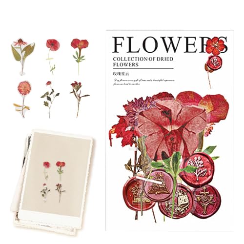 Aufkleber für getrocknete Blumen – Scrapbook-Aufkleber, botanische Aufkleber | wasserfeste Pflanzenaufkleber für Scrapbooking-Zubehör von Obesntln