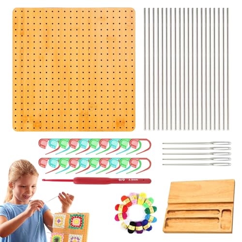 Blockierbrett für Häkelquadrate, Blockierbrett für Häkelnadeln | Handgemachtes Strickbrett 9,25 x 9,25 Zoll | quadratische Blockiermatte aus Holz, großes Blockierset Blockierbrett für Häkelquadrate, Blockierbrett für Häkelnadeln | Handgemachtes Strickbrett 9,25 x 9,25 Zoll | quadratische Blockiermatte aus Holz, großes Blockierset von Obesntln