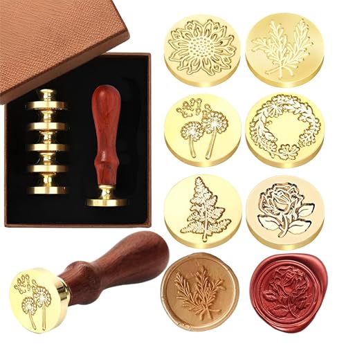 Blumenwachssiegel-Set, Wachssiegelstempel, 6 Stück, elegantes Blumenmuster, Wachssiegel-Stempel-Set für Hochzeitseinladungen, Umschlag-Stempel-Set, Blumenwachssiegel-Set, Wachssiegelstempel, 6 Stück, elegantes Blumenmuster, Wachssiegel-Stempel-Set für Hochzeitseinladungen, Umschlag-Stempel-Set, von Obesntln