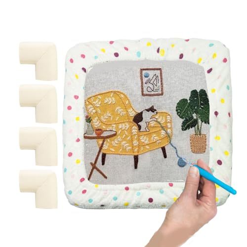 Griffband-Rahmenabdeckung, Tufting-Rahmenabdeckung, Flanell-Stickband-Rahmenabdeckung, Handarbeitsreifenabdeckung mit 4 Ecken Griffband-Rahmenabdeckung, Tufting-Rahmenabdeckung, Flanell-Stickband-Rahmenabdeckung, Handarbeitsreifenabdeckung mit 4 Ecken von Obesntln