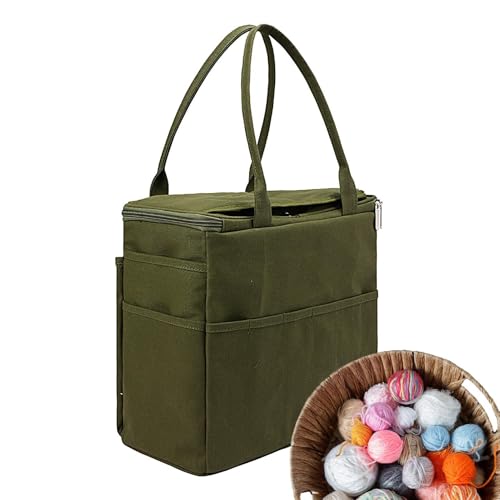 Häkelgarntasche, Häkelprojekttasche – Garntasche, Garnorganisator, große Kapazität, Häkeltasche für Häkelzubehör, Nadeln von Obesntln