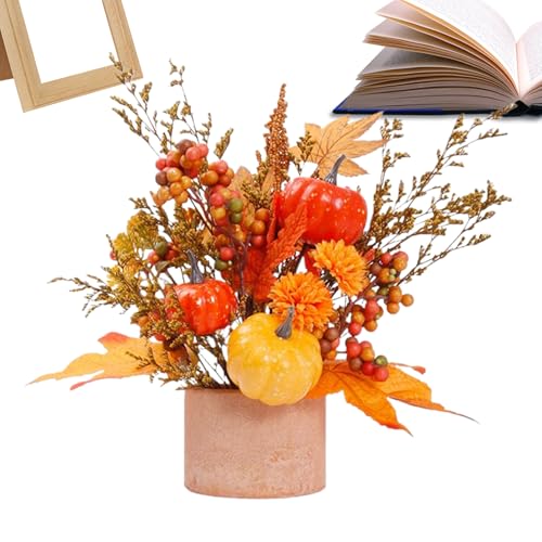 Herbst-Schreibtischdekorationen | Herbstliche Kürbisse für Tischmitte – Künstliches Partyzubehör für Büro Esszimmer Schule Bauernhof Halloween von Obesntln