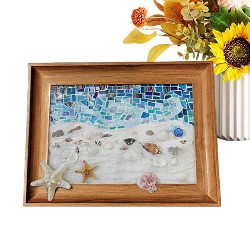 Meeresglas-Kunstset, Meeresglas-Kunst-Kits für Erwachsene | -Kunst-Set, Meeresglas-Teile, dekorativer Bilderrahmen aus Meeresglas, handgefertigtes Kunst- und Bastelset, von Obesntln