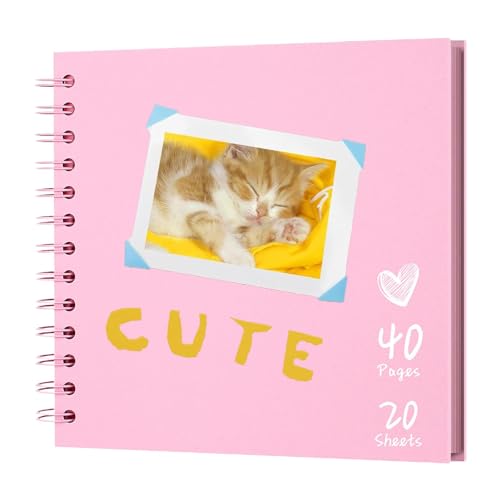 Obesntln Fotoalbum, Scrapbook Alben | Fotoalbum für Fotos | Fotoalbum Scrapbook 40 Seiten, Album Buch 7x7 Zoll für die Hochzeitsfamilie, Fotoalbum Geburtstag von Obesntln
