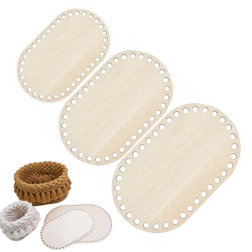 Obesntln Korbboden zum Häkeln, Korbboden für Häkelbasis, ovaler Korb aus Holz, 3-teilig | Korbboden-Shaper zum Herstellen von handgefertigtem Korbstrick Obesntln Korbboden zum Häkeln, Korbboden für Häkelbasis, ovaler Korb aus Holz, 3-teilig | Korbboden-Shaper zum Herstellen von handgefertigtem Korbstrick von Obesntln