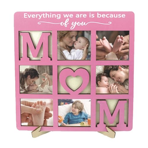 Obesntln Muttertags-Bilderrahmen, Bilderrahmen für Papa, kreativer Bilderrahmen | Mama-Bilderrahmen mit Raster in neun Quadraten, Holzbilderrahmen für Papa, Wandkunst Collage Obesntln Muttertags-Bilderrahmen, Bilderrahmen für Papa, kreativer Bilderrahmen | Mama-Bilderrahmen mit Raster in neun Quadraten, Holzbilderrahmen für Papa, Wandkunst Collage von Obesntln