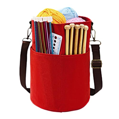 Obesntln Organizer zur Aufbewahrung von Fäden, Organizer für Taschen mit Haken – Tasche für Häkelanfänger – Tasche Organizer mit Kordelzug für Schere, Haken von Obesntln