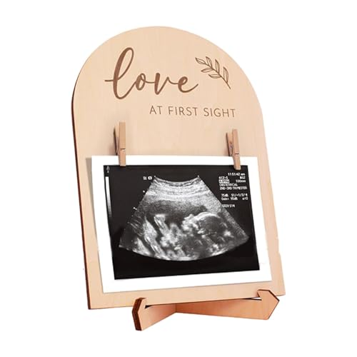 Obesntln Ultraschall-Bilderrahmen für Babys, Bilderrahmen für Ultraschall | Doppelseitige Platte aus Holz, moderne Erinnerungsrahmen | Baby Ankündigungsschild, moderner stabiler Bilderrahmen von Obesntln