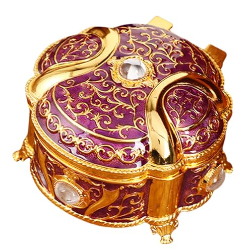 Retro Schmuckbox | Mehrzweck-Vintage-Schmuckorganizer, tragbares und elegantes Schmuckkästchen, runde Schmuckschatulle für Halsketten, Uhren, Ohrstecker Retro Schmuckbox | Mehrzweck-Vintage-Schmuckorganizer, tragbares und elegantes Schmuckkästchen, runde Schmuckschatulle für Halsketten, Uhren, Ohrstecker von Obesntln