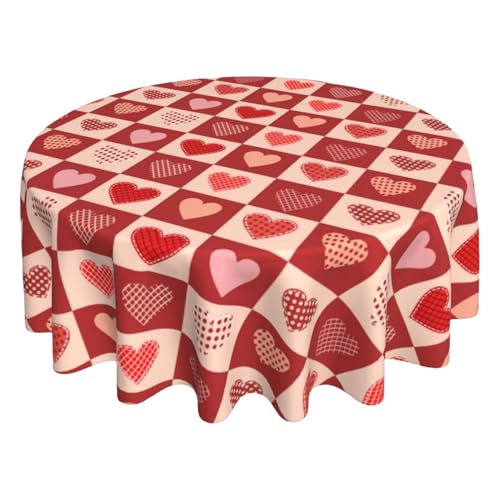 Runde Tischdecken, runde Tischdecke | romantischer runder Tischbezug, 60 Zoll, Tischdecke in Herzform, schmutzabweisend, für Zuhause, Küche, Esszimmer, Runde Tischdecken, runde Tischdecke | romantischer runder Tischbezug, 60 Zoll, Tischdecke in Herzform, schmutzabweisend, für Zuhause, Küche, Esszimmer, von Obesntln