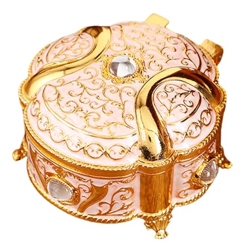 Runder Schmuck Organizer | Schmuck Organizer aus Metall für Frauen | Elegantes und tragbares Schmucketui, runde Schmuckschatulle für Halsketten, Uhren, Ohrstecker Runder Schmuck Organizer | Schmuck Organizer aus Metall für Frauen | Elegantes und tragbares Schmucketui, runde Schmuckschatulle für Halsketten, Uhren, Ohrstecker von Obesntln