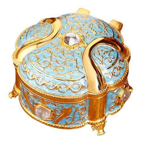 Schmucketui - Vielseitiger Vintage Schmuck Organizer, tragbarer und eleganter Schmuckkoffer, runde Schmuckschatulle für Halsketten, Uhren, Ohrstecker Schmucketui - Vielseitiger Vintage Schmuck Organizer, tragbarer und eleganter Schmuckkoffer, runde Schmuckschatulle für Halsketten, Uhren, Ohrstecker von Obesntln