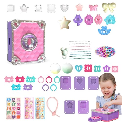 Schmuckherstellungs-Kits für Mädchen, Armband-Herstellungsset mit magischer Box | Schmuck-Set für Mädchen, Schmuck-Set Schmuckherstellungs-Kits für Mädchen, Armband-Herstellungsset mit magischer Box | Schmuck-Set für Mädchen, Schmuck-Set von Obesntln