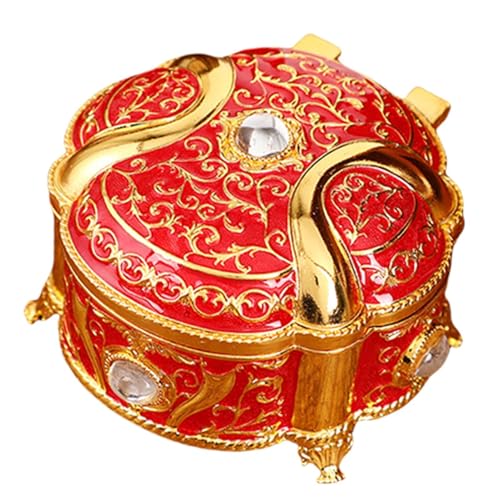 Schmuckkästchen für Damen - Vielseitiger Vintage Schmuck Organizer | Elegantes und tragbares Schmucketui, runde Schmuckschatulle für Halsketten, Uhren, Ohrstecker Schmuckkästchen für Damen - Vielseitiger Vintage Schmuck Organizer | Elegantes und tragbares Schmucketui, runde Schmuckschatulle für Halsketten, Uhren, Ohrstecker von Obesntln