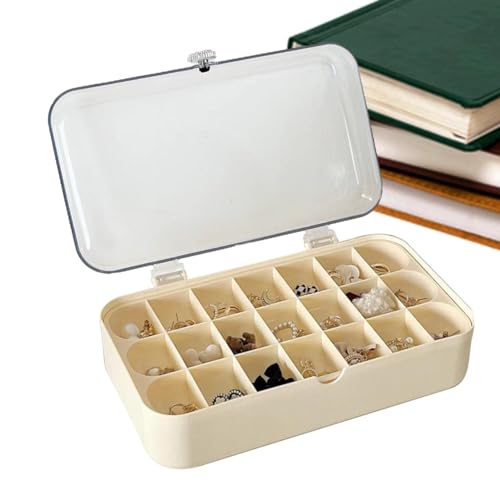 Schmuckkasten-Organizer, Schmuckschatulle, Schmuckhalter, 2 Schichten | Organizer für Schmucktabletts, Staubschutzhülle, Cremegelb, für Halskette, Uhr, Ring, Schmuckkasten-Organizer, Schmuckschatulle, Schmuckhalter, 2 Schichten | Organizer für Schmucktabletts, Staubschutzhülle, Cremegelb, für Halskette, Uhr, Ring, von Obesntln