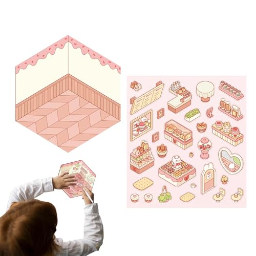 Scrapbook-Aufkleber, Hausaufkleber – Stereo-Kabinenaufkleber, stapelbar, visuell, geschnittene Szenen, Miniatur-Szenen von Landschaftsszenen, Stickerbuch zur Collage, von Obesntln