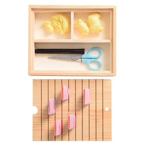 Stickgarn-Organizer, Stickgarn-Aufbewahrung, Spulenhalter aus Holz mit Aufbewahrungsbox, Nähgarn-Organizer, multifunktionales Garnrollbrett für Stickgarn-Organizer, Stickgarn-Aufbewahrung, Spulenhalter aus Holz mit Aufbewahrungsbox, Nähgarn-Organizer, multifunktionales Garnrollbrett für von Obesntln
