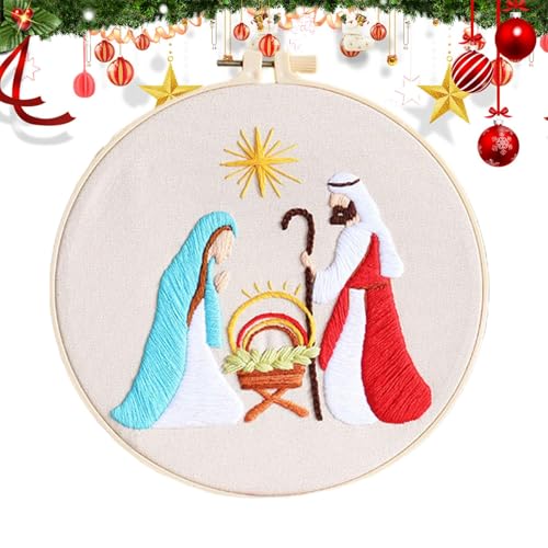 Stickset für Krippe zu Weihnachten – Stickerei-Set für Krippe für Erwachsene, Kreuzstich-Set für Erwachsene | Christliches Stickerei-Set, Krippenzubehör-Set Stickset für Krippe zu Weihnachten – Stickerei-Set für Krippe für Erwachsene, Kreuzstich-Set für Erwachsene | Christliches Stickerei-Set, Krippenzubehör-Set von Obesntln