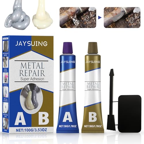 Obidodi 2 Komponenten Kleber für Metall, -55℃-220℃ Metallkleber Hitzebeständig, 100g Wasserfester Aluminium Kleber Extra Stark, Klebstoff für Metall Schnelle Reparatur von Obidodi