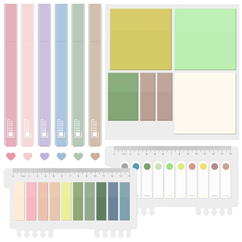 Obidodi 700 Transparente Haftnotizen und 6 Textmarker, Transparent Sticky Notes zum Markieren und Hervorheben von Seiten, Pastell Highlighter Pen Set für Aesthetic Schulsachen Bible Marker Book Obidodi 700 Transparente Haftnotizen und 6 Textmarker, Transparent Sticky Notes zum Markieren und Hervorheben von Seiten, Pastell Highlighter Pen Set für Aesthetic Schulsachen Bible Marker Book von Obidodi