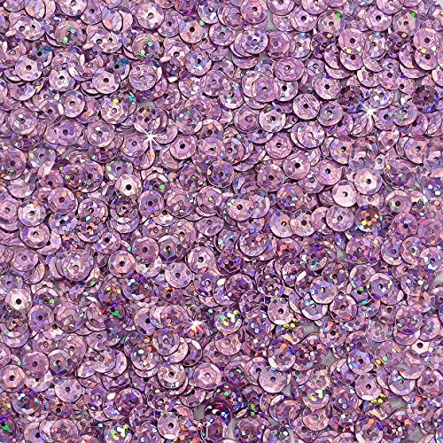 1400 Pailletten - Ø 6mm - Riesige Auswahl an Farben (Flieder Glitzereffekt) von Oblique Unique