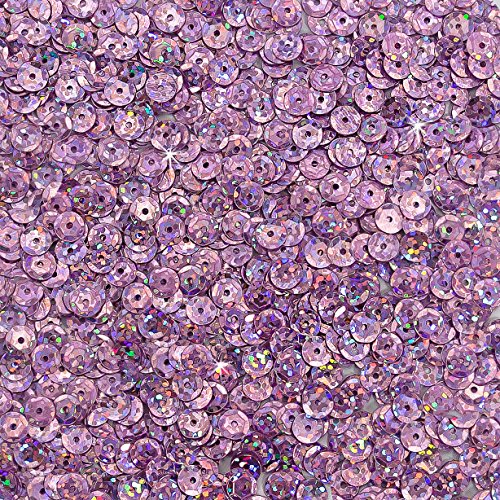 Oblique-Unique 1400 Pailletten - Ø 6mm - Riesige Auswahl an Farben (Flieder Glitzereffekt) von Oblique Unique