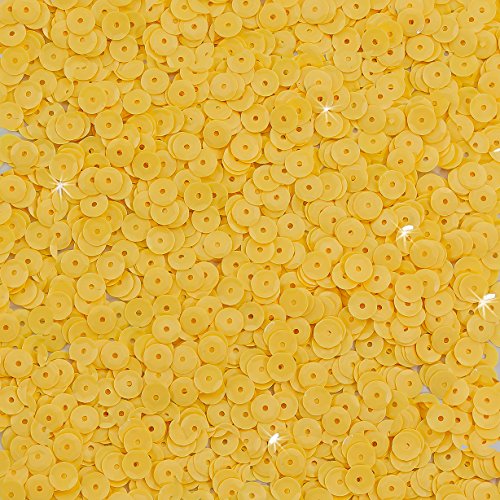 1400 Pailletten - Ø 6mm - Riesige Auswahl an Farben (Gelb 2) von Oblique Unique