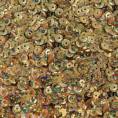 1400 Pailletten - Ø 6mm - Riesige Auswahl an Farben (Gold Glitzereffekt) von Oblique Unique
