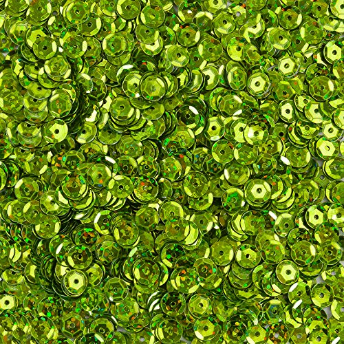 1400 Pailletten - Ø 6mm - Riesige Auswahl an Farben (Grasgrün Glitzereffekt) von Oblique Unique