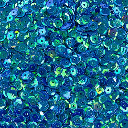 1400 Pailletten - Ø 6mm - Riesige Auswahl an Farben (Königsblau irisierend) von Oblique Unique